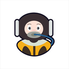 Colored Frogman Cartoon Illustration