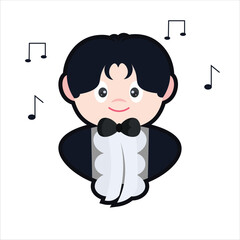 Colored Musician Cartoon Illustration