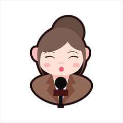 Colored Reporter Cartoon Illustration