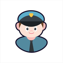 Colored Security Guard Cartoon Illustration