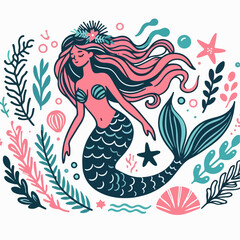 mermaid vector illustration 