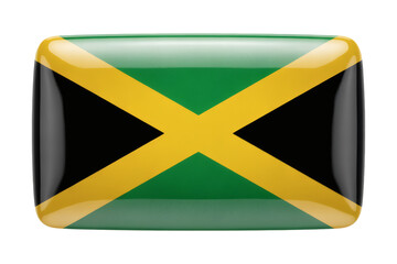 Glossy Rectangular Jamaican Flag Pin A High-Resolution Image of the National Flag