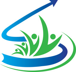 People Family Care People Care Logo Template People team work and arrow up business logo design template