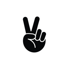 Obraz premium Black and White of a Hand Giving the Peace Sign