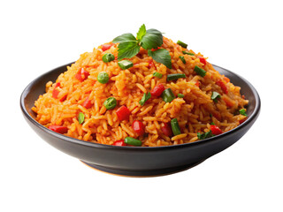 Jollof Rice isolated on white background 