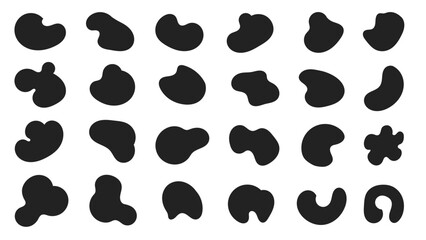 Fototapeta premium Random abstract liquid shape fluid style design vector illustration set. Organic fluid liquid shapes collection vector.