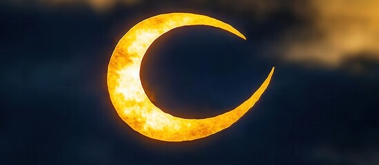 Fiery Crescent Sun During a Partial Solar Eclipse