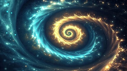 Celestial Spiral Cosmic Swirl of Light and Stardust