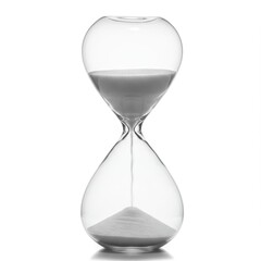 Hourglass isolated on white background. concept of time, deadlines, and productivity.
