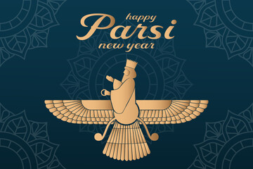 happy parsi new year background illustration in gradient style