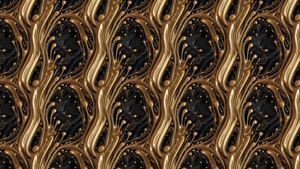 Liquid gold and black marble swirl, elegant and fluid.