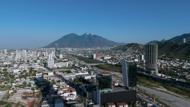 Towering Ambition: Monterrey&rsquo;s Corporate Skyscrapers. San Pedro Garza Garc&iacute;a, Mexico's richest municipality with Cerro de la Silla in the background.