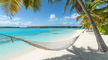 Serene hammock on a tropical beach paradise