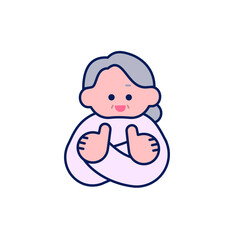 シンプルポップ/グッジョブをするおばあちゃん