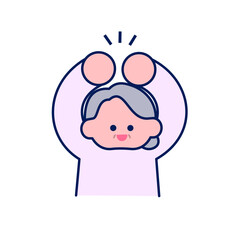 シンプルポップ/オーケーをするおばあちゃん