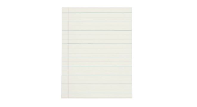 Blank Lined Note Paper Template for Writing and Printing.
