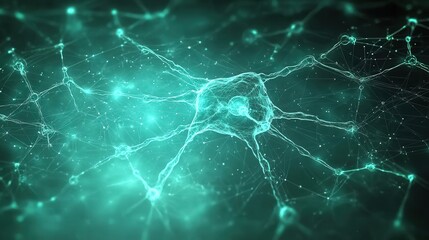 Abstract Neural Network Glowing Connections