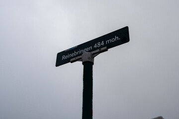 Summit Pole for Reinebringen Hike in Lofoten - Norway