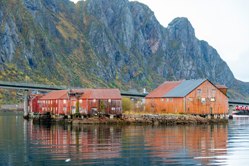 Old Wooden Warehouse on Bukkedauden Island in Svolvaer - Norway