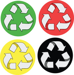 Obraz premium Set of Classic Recycle Icons for Environmental Use