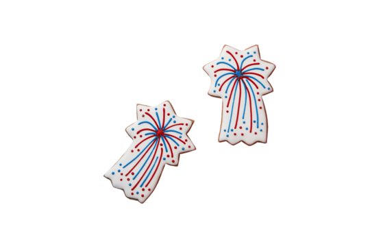 4 July holiday cookies, isolated on white background, PNG
