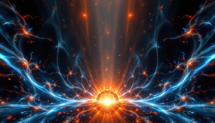 create an abstract fractal design, featuring a clear and prominent subject located at the bottom of the image, with ample copy space at the top for potential text overlay