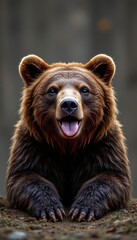 Obraz premium Brown Bear Portrait with Open Mouth