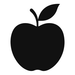 Simple shilutee apple drawing on white background