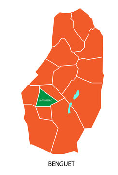 La Trinidad capital of Benguet, Philippines Highlighted on Map