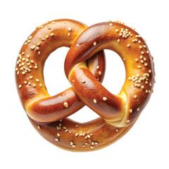 Soft Pretzel: Salted soft pretzel with golden crust, PNG file for mock-up