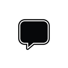 Naklejka premium Black Speech Bubble Icon with Rounded Corners for Communication, Dialogue, or Thought Symbol