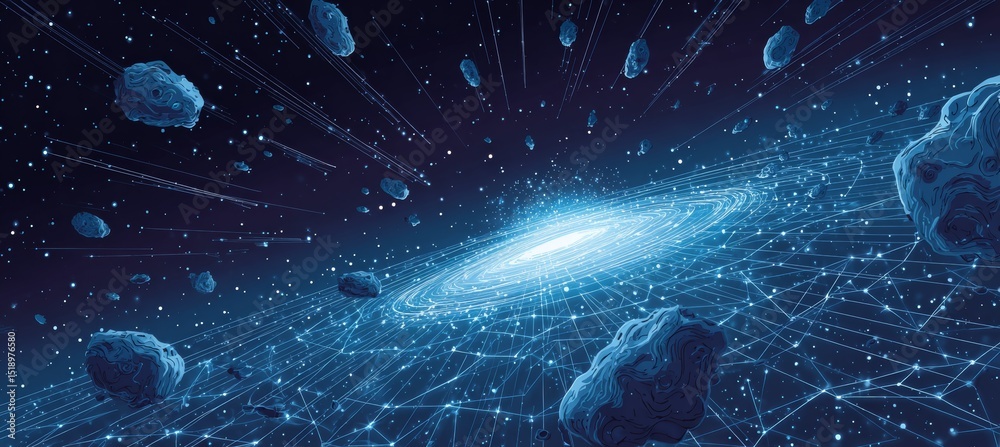 Canvas Prints space asteroid and galaxy. generative ai technology.