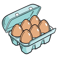 A Half Dozen Eggs in a Carton