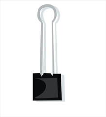 Black paper clip. Steel office supplies