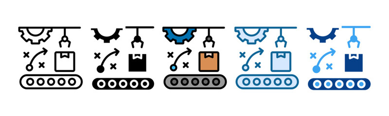 Manufacturing Planning Icon Set Multiple Style Collection