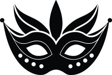 carnival mask isolated silhouette vector