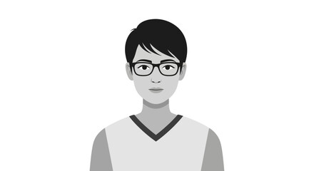 Gray Scale Portrait of a Person Wearing Glasses