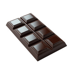 Dark chocolate bar isolated on transparent background