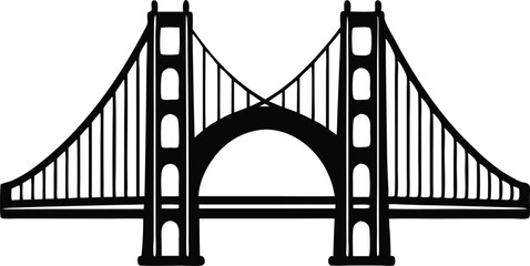 golden gate bridge silhouette vector
