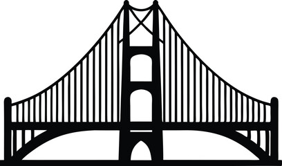 golden gate bridge silhouette vector icon