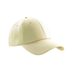 Fototapeta premium Pale yellow baseball cap mockup isolated on transparent background