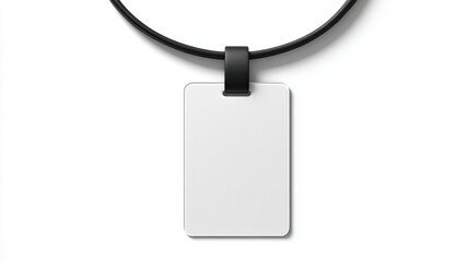 Fototapeta premium Blank pendant on a black cord, suitable for customization or design purposes.