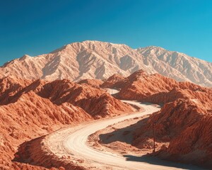 Fototapeta premium Winding road through terracotta mountains