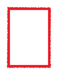 Red photo frame over  white background