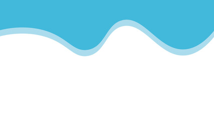 波模様　フレーム　上　シンプル　水色　ベクター　区切り