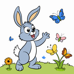 easter bunny with easter eggs