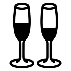 champagne glass Solid icon