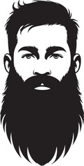 Anchor beard silhouette vector design hipster man
