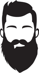 Anchor beard silhouette vector design hipster man