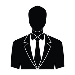 Silhouette of a person in a suit and tie